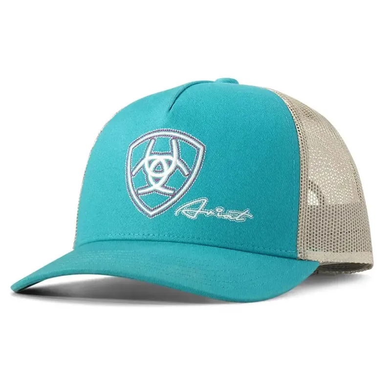 Ariat Shield Signature (Turquoise) - Women's Trucker Cap sold by Hat Country