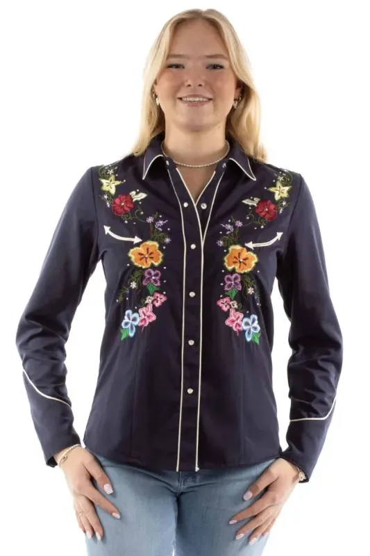 Scully Bright Floral Embroidery - Womens Western Shirt sold by Hat Country