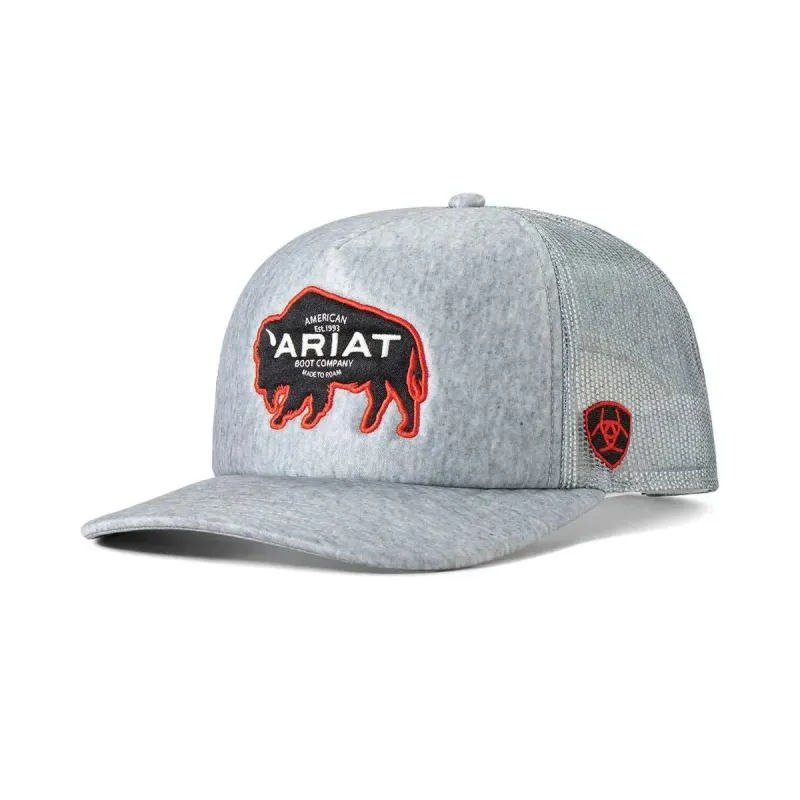 ARIAT Buffalo Patch (Grey) - Trucker Cap made by Ariat