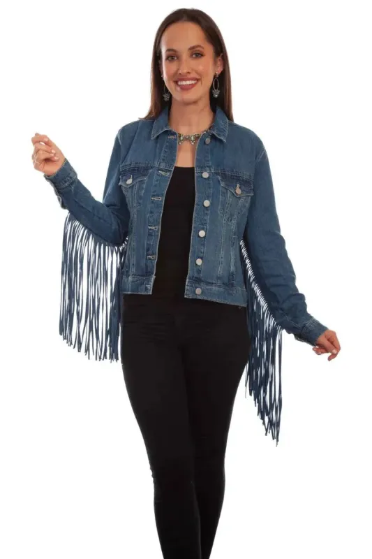Honey Creek Denim Fringe - Womens Jacket made by Scully