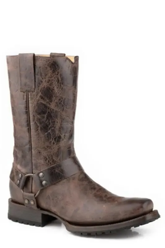 Stetson Range Roamer (Brown) - Men's Biker Boot made by Stetson