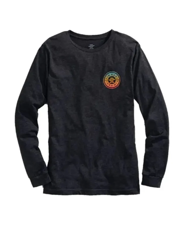 Tin Haul Ombre Logo Long Sleeve (Grey) - Men's Western T-Shirt made by Hat Country
