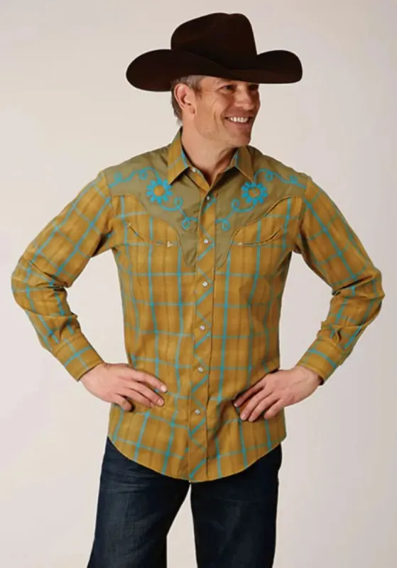 Roper Butterscotch (Yellow) - Men's Western Shirt made by Roper