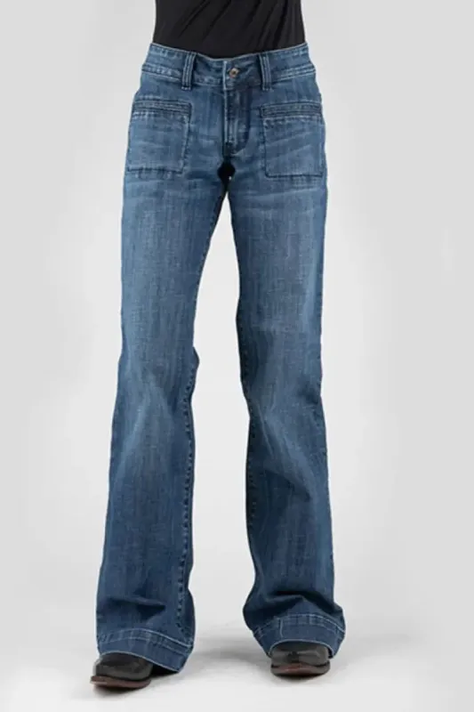 Stetson 214 Trouser Fit Flare Leg (Medium Wash) - Women's Jeans sold by Hat Country