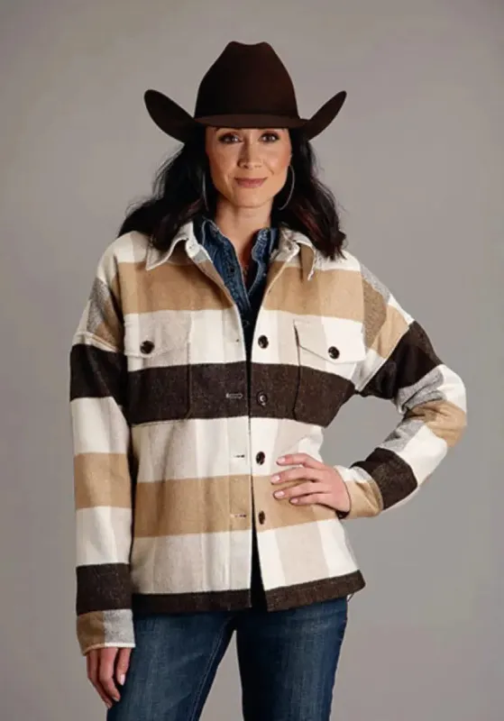Stetson Earthtone Plaid - Women's Oversized Jacket sold by Hat Country