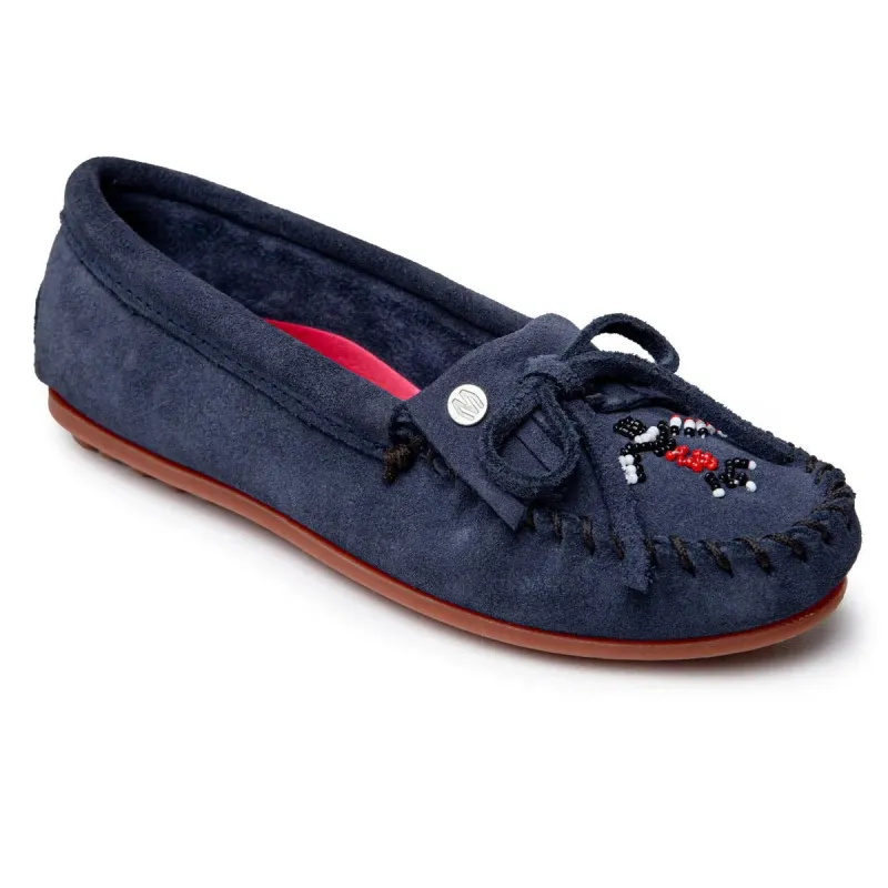 Minnetonka Thunderbird Animikii Hardsole Suede - Womens Moccasin sold by Hat Country