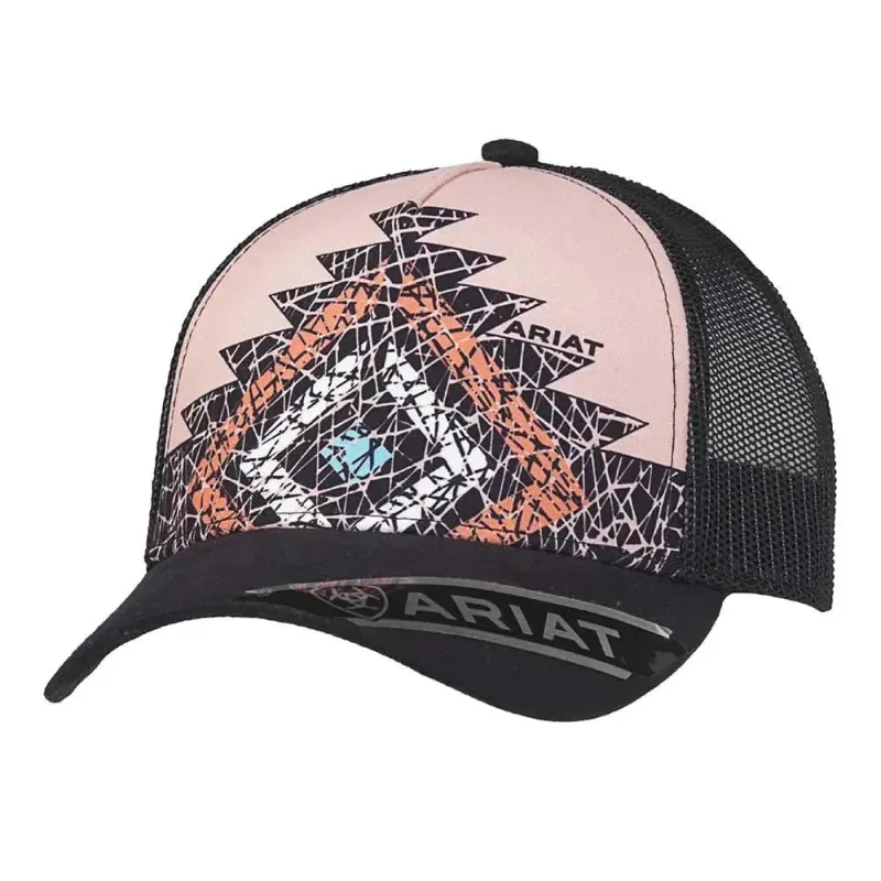 ARIAT Pink Aztec (Black/Multi) - Trucker Cap sold by Hat Country
