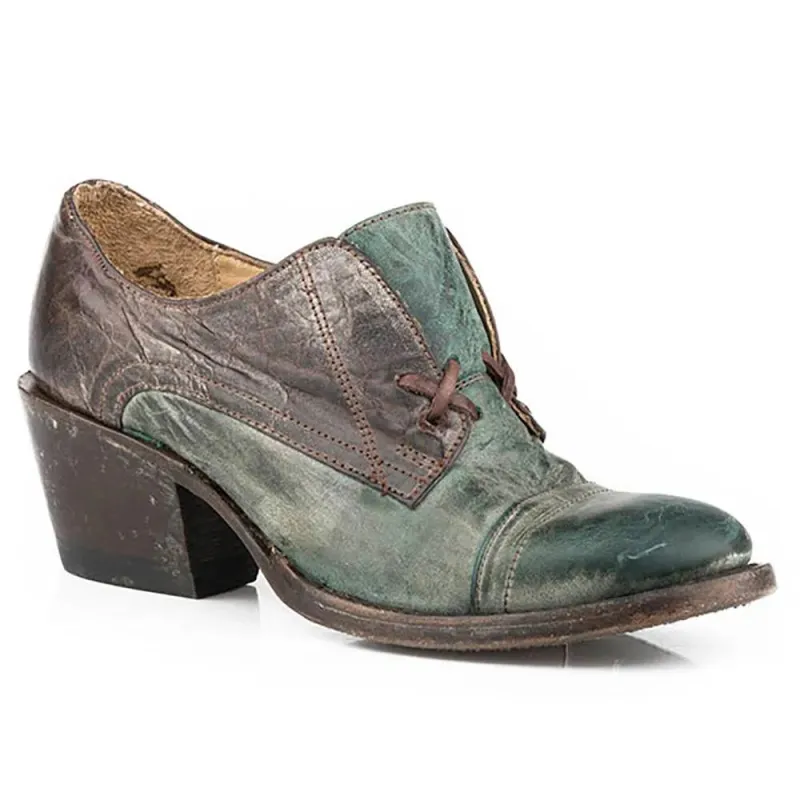 Stetson Oakley (Turquoise) - Leather Cowgirl Shoe Boot (closeout) sold by Hat Country