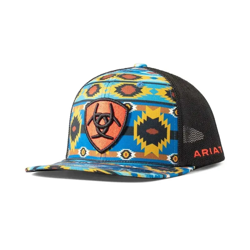 ARIAT Southwest Orange Shield (Black/Multi) - Trucker Cap made by Ariat
