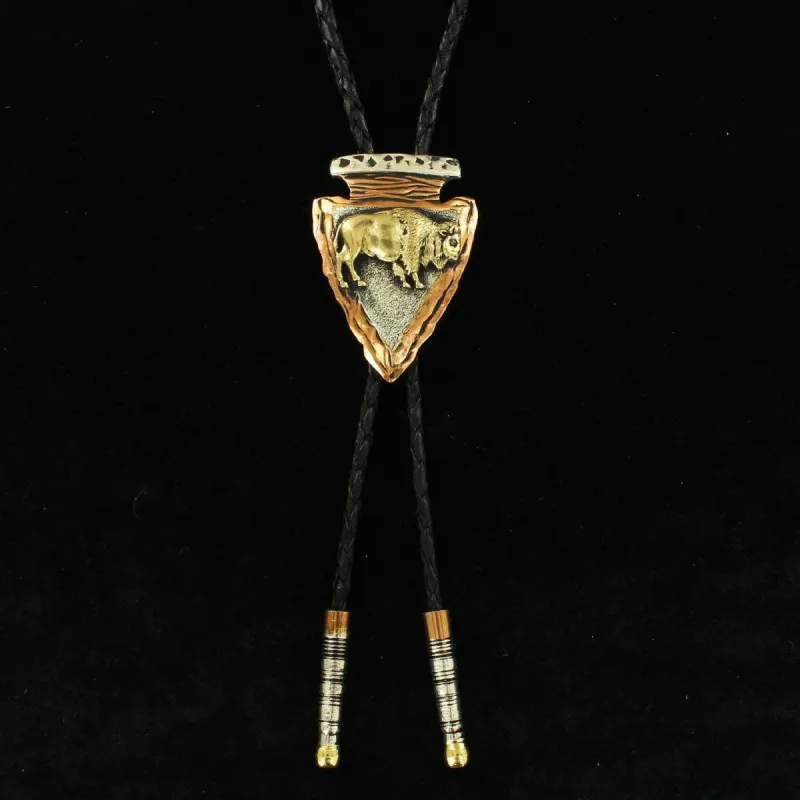 Crumrine Arrowhead Buffalo - Bolo Tie sold by Hat Country