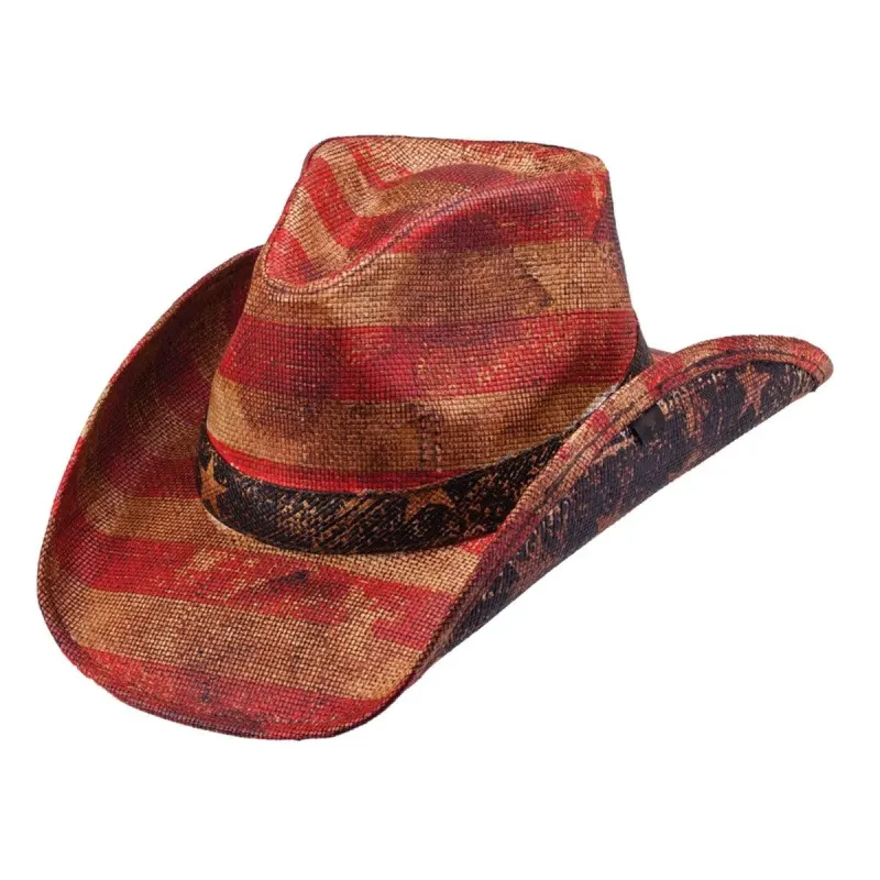 Peter Grimm Patriot - Shapeable American Flag Woven Cowboy Hat made by Peter Grimm