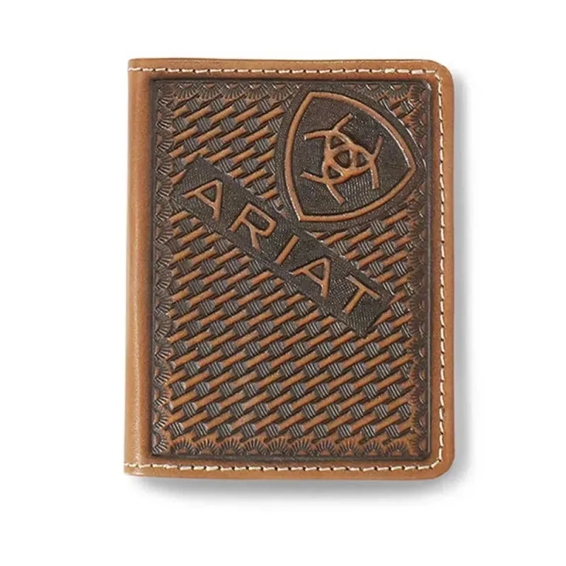 Ariat Sunburst Basketweave (Brown) - Men's Bifold Wallet sold by Hat Country