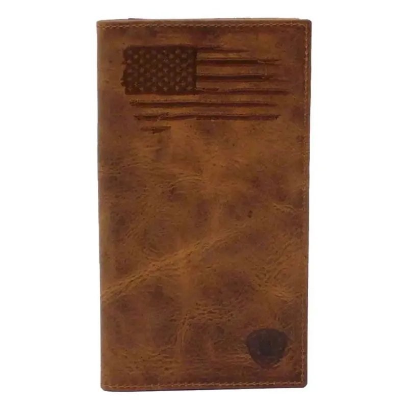 Ariat Distressed Stitched USA Flag - Men's Rodeo Wallet sold by Hat Country