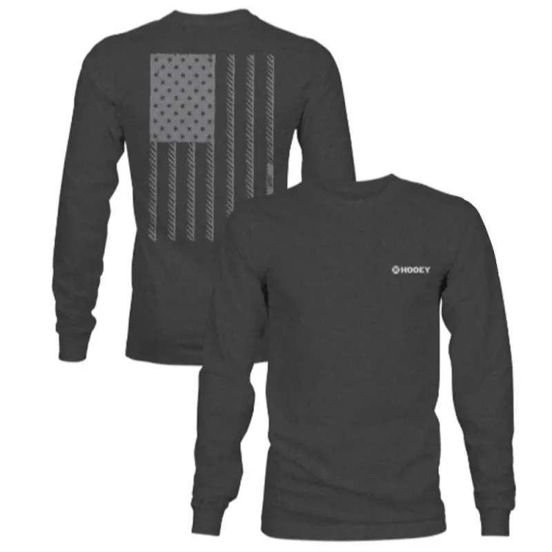 HOOey Liberty Roper ( Charcoal ) - Mens Long Sleeve T-Shirt made by Hat Country