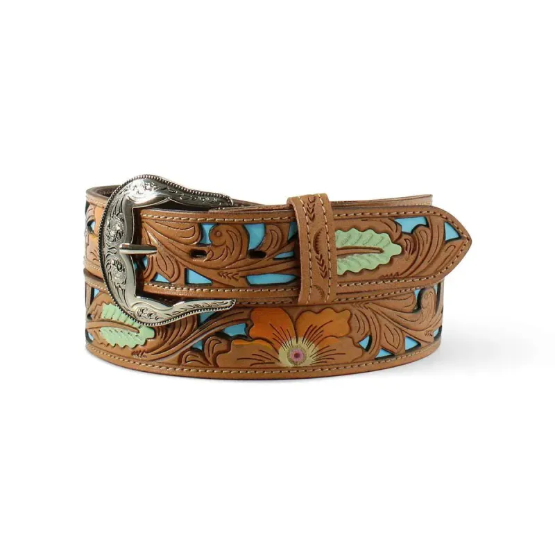 Ariat Floral Hand Painted- Womans Leather Belt (Closeout) sold by Hat Country