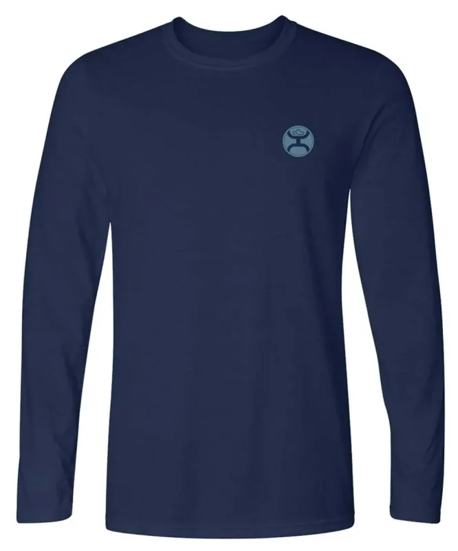 HOOey Flag Fill (Heather Navy) - Mens T-Shirt made by Hat Country
