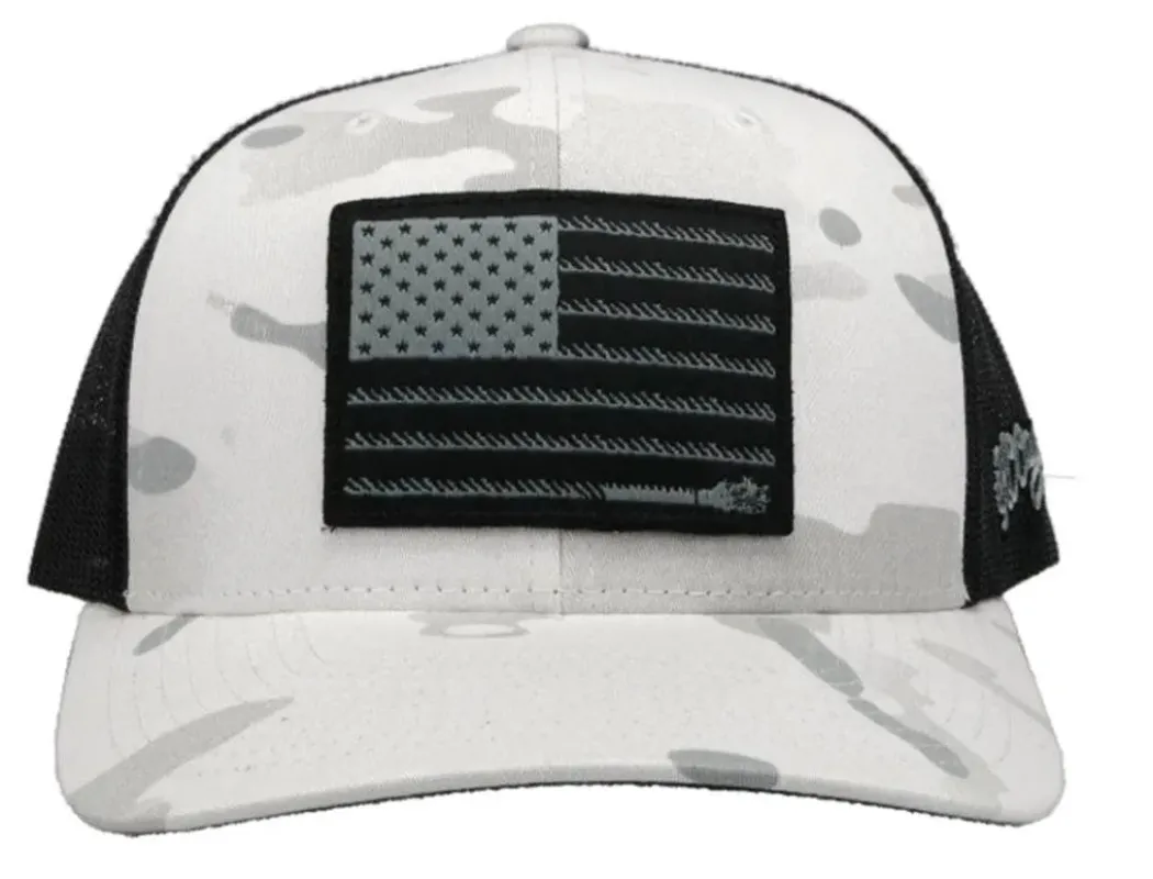HOOey Liberty Roper Camo (White/Black) - Trucker Cap made by Hat Country
