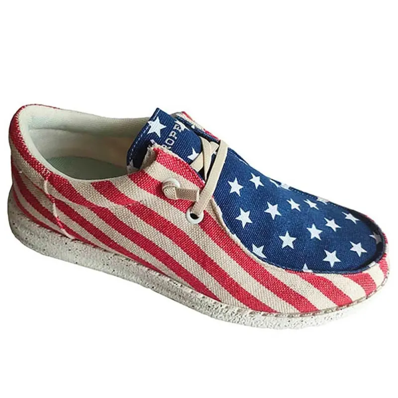 Roper Hang Loose American Flag - Women's Moccasin sold by Hat Country