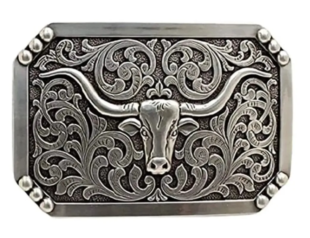 Nocona Longhorn Rectangle - Belt Buckle sold by Hat Country