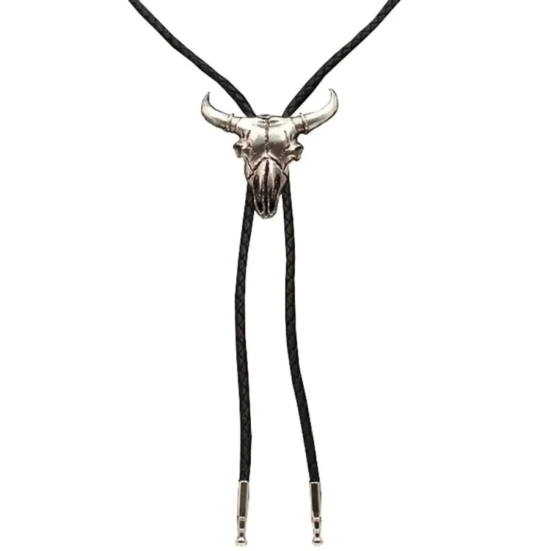 Double S Silver Steer Skull - Bolo Tie sold by Hat Country