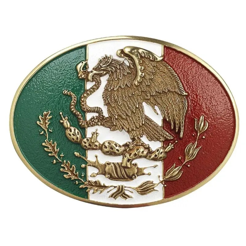Ariat Oval Mexican Flag - Belt Buckle made by Ariat