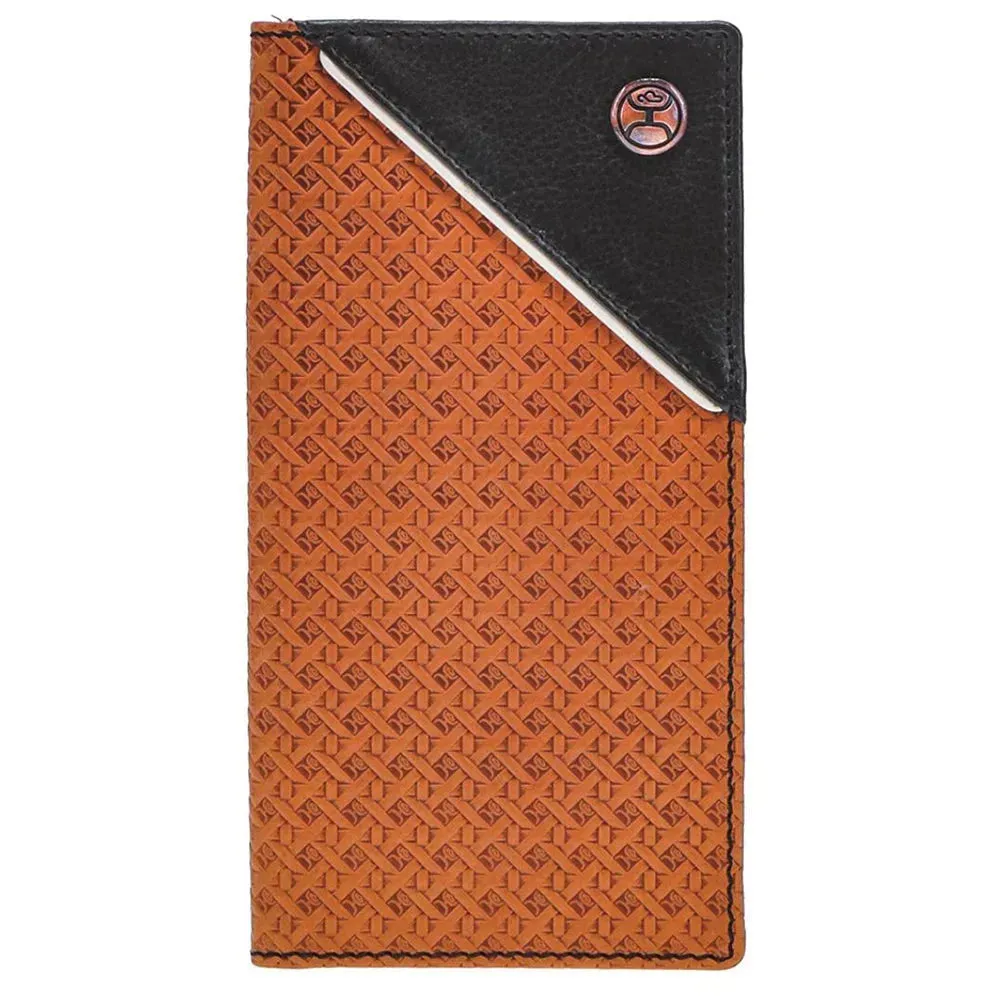 HOOey All Over Hands-Up Basketweave with Black Corner (Tan) - Men's Rodeo Wallet sold by Hat Country