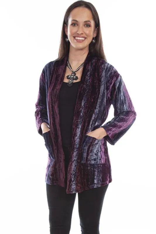 Honey Creek Velvet (Plum) - Women's Cardigan sold by Hat Country