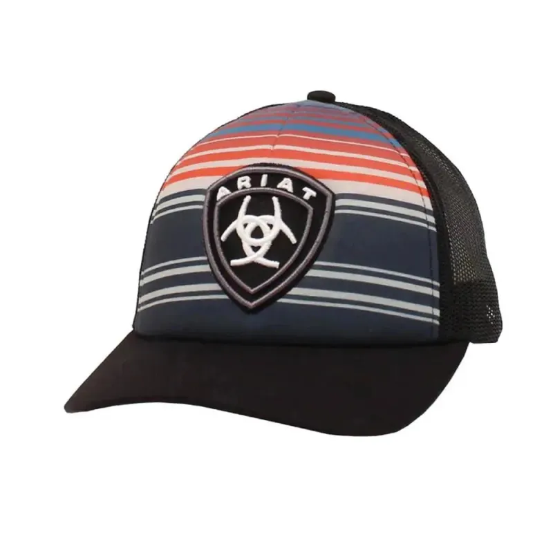 ARIAT Horizontal Stripes (Black/Multi) - Trucker Cap (Closeout) sold by Hat Country