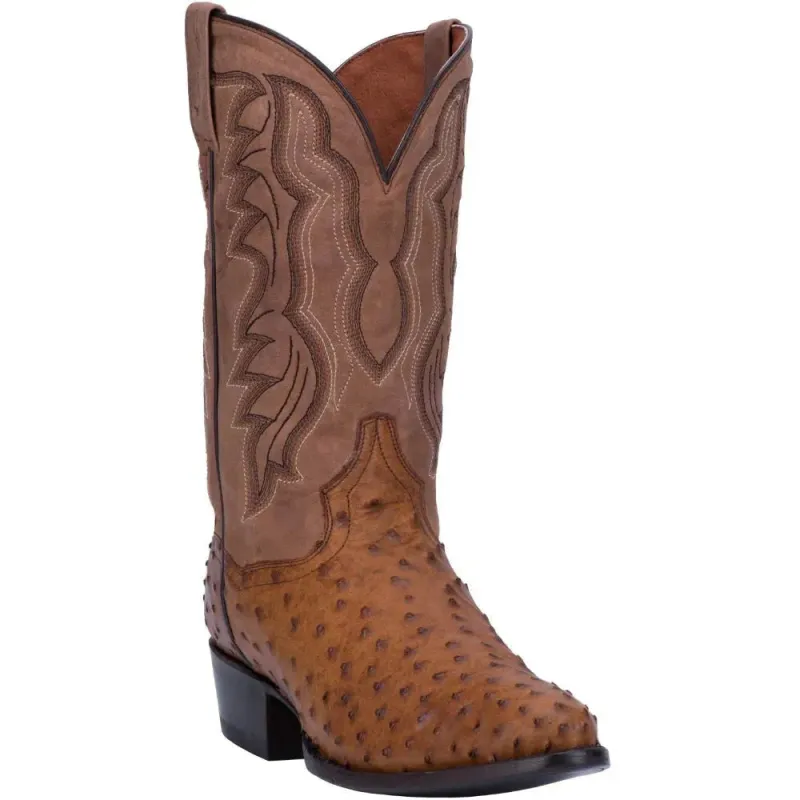 Dan Post Tempe - Mens Ostrich Leather Cowboy Boots sold by Hat Country