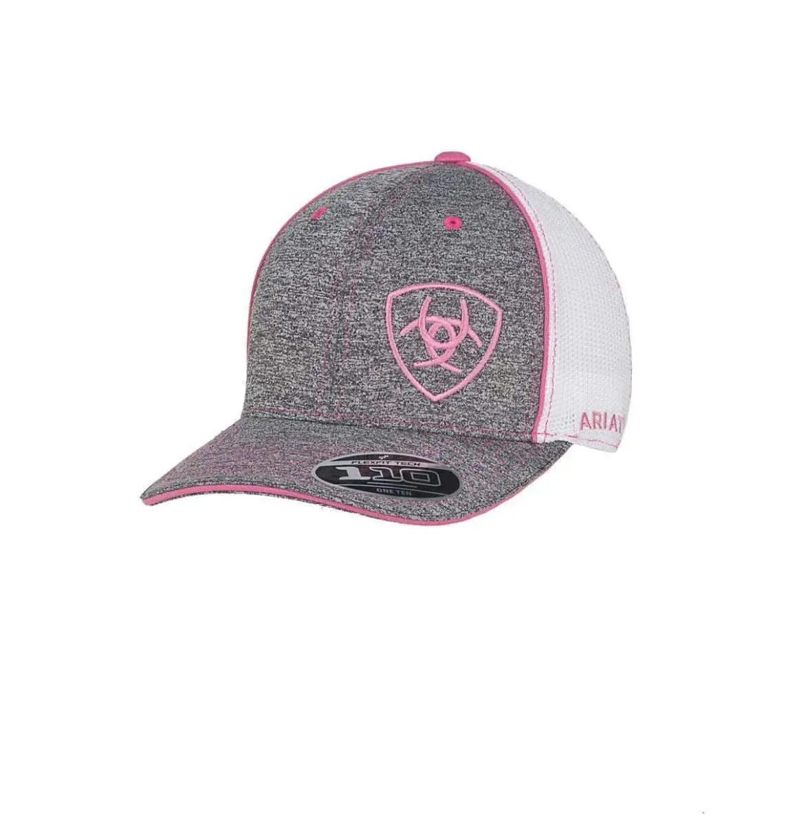 ARIAT Offset Pink Shield (Grey/White) - Trucker Cap sold by Hat Country product image thumbnail 2