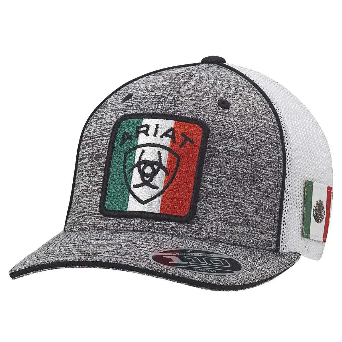 ARIAT Mexican Flag Patch (Grey/White) - Trucker Cap sold by Hat Country
