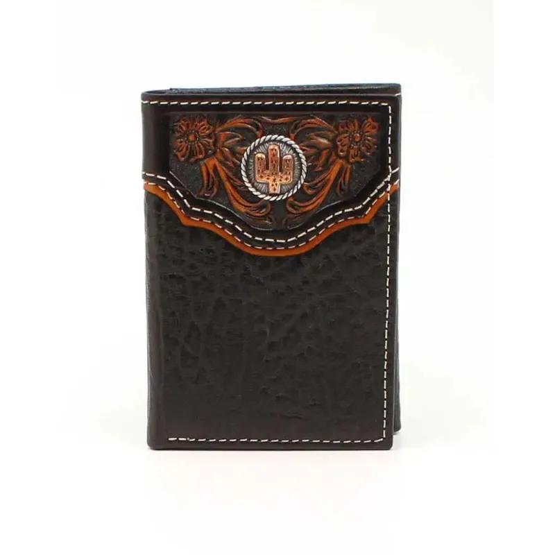 Nocona Vaquero Black - Men's Tri-Fold Wallet made by Nocona
