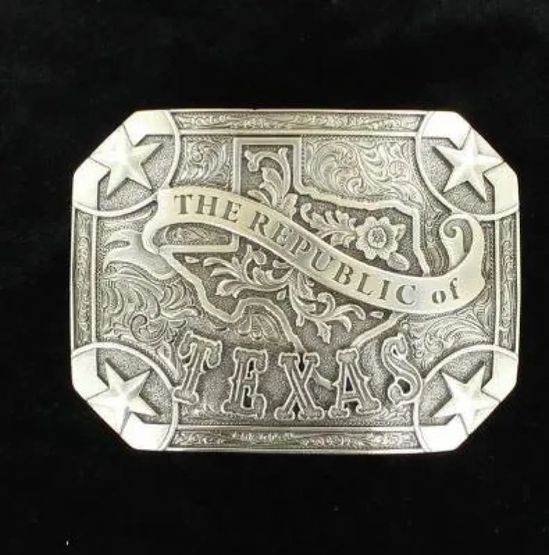 Nocona Republic Of Texas - Belt Buckle made by Nocona