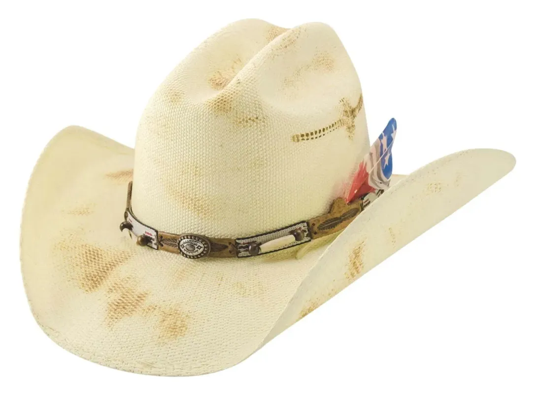 Bullhide Bandera (Red White & Blue) - Straw Cowboy Hat made by Hat Country
