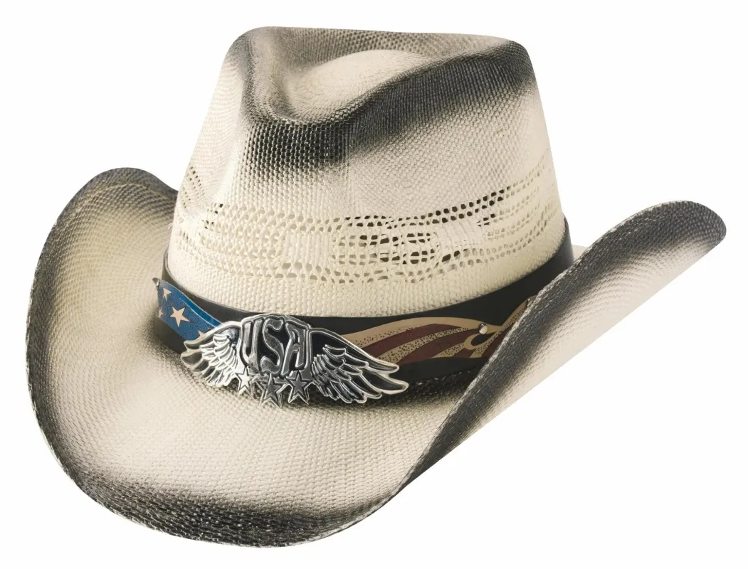 Bullhide Team USA - Straw Cowboy Hat made by Hat Country