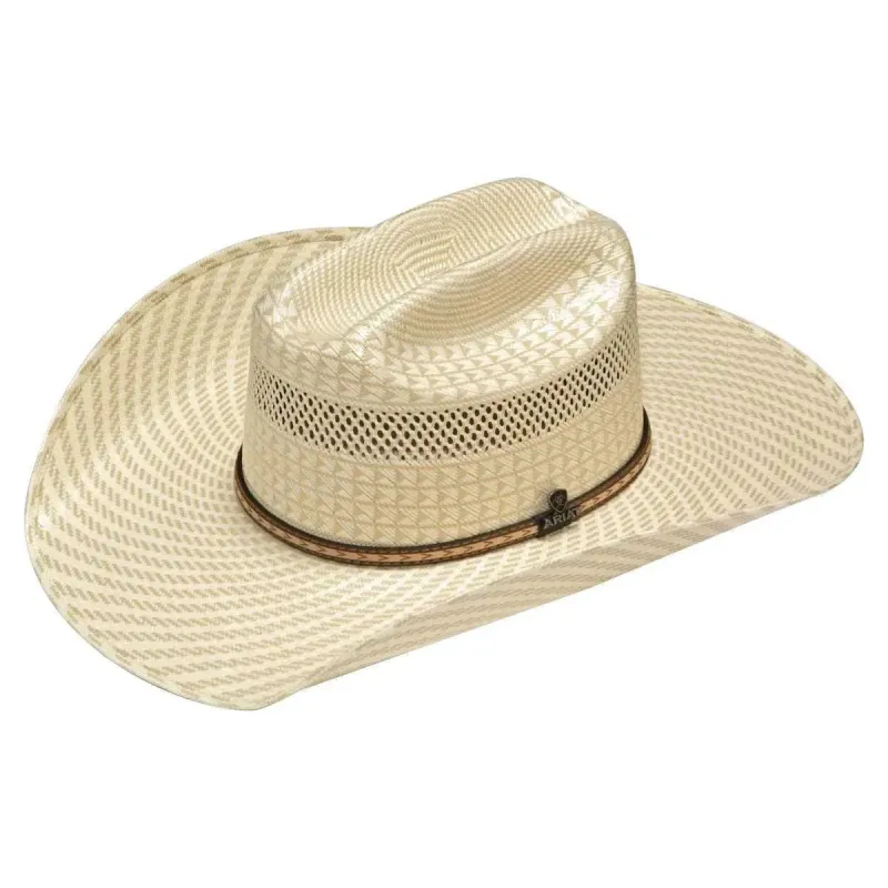Ariat Two Tone Woven Double S (A73182) - (20X) Straw Cowboy Hat made by Ariat