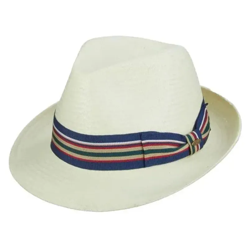Scala Kennedy - Straw Fedora Hat made by Scala