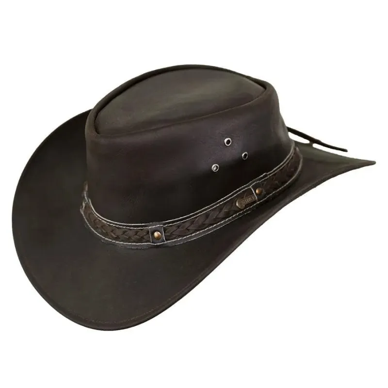 Outback Wagga Wagga - Leather Outdoorsman Hat (closeout) sold by Hat Country