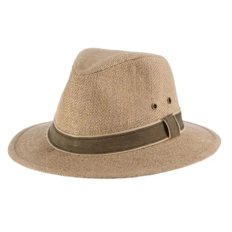 Dorfman Pacific Onshore - Hemp Straw Outback Fedora Hat made by Hat Country