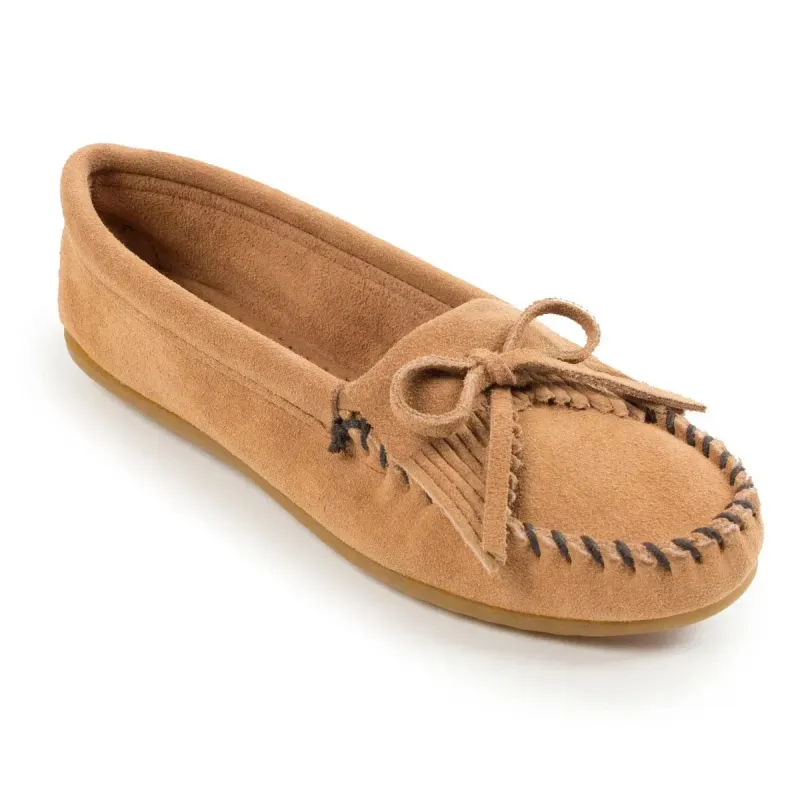 Minnetonka Kilty Hardsole Suede Moc - Womens Moccasins (Tuape) sold by Hat Country