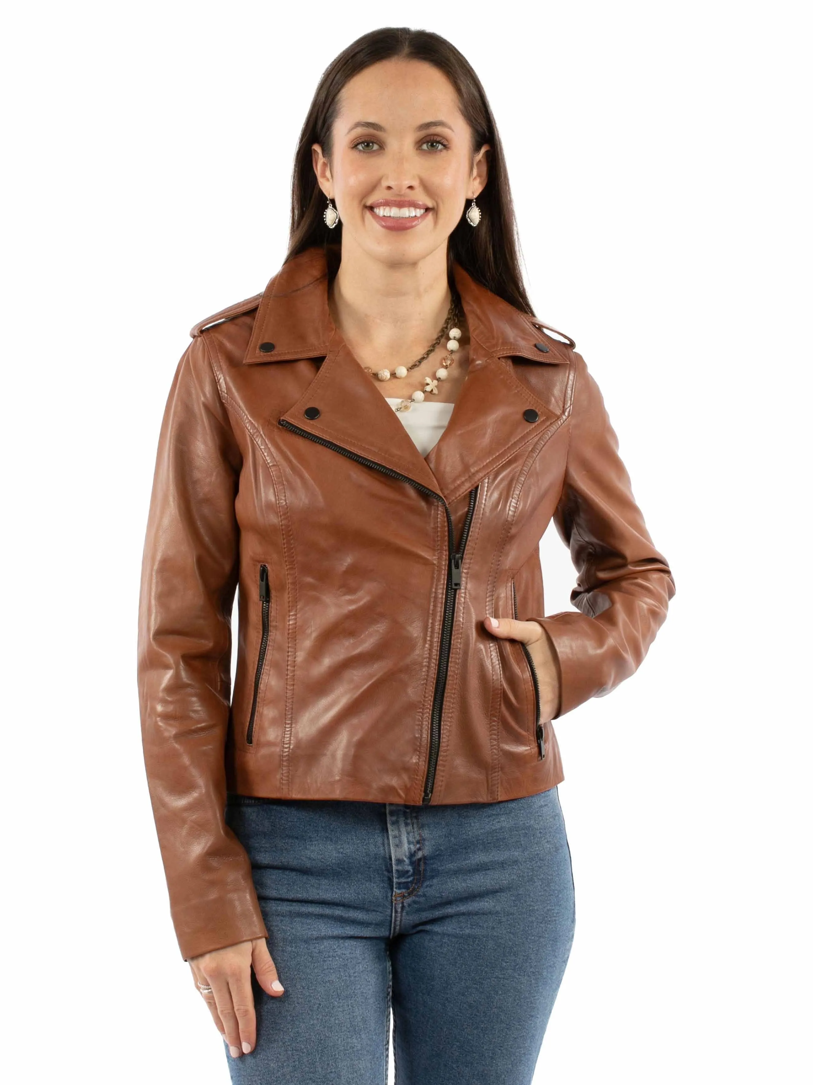 Scully Asymmetrical Zip - Women's Motorcycle Jacket sold by Hat Country product image thumbnail 3
