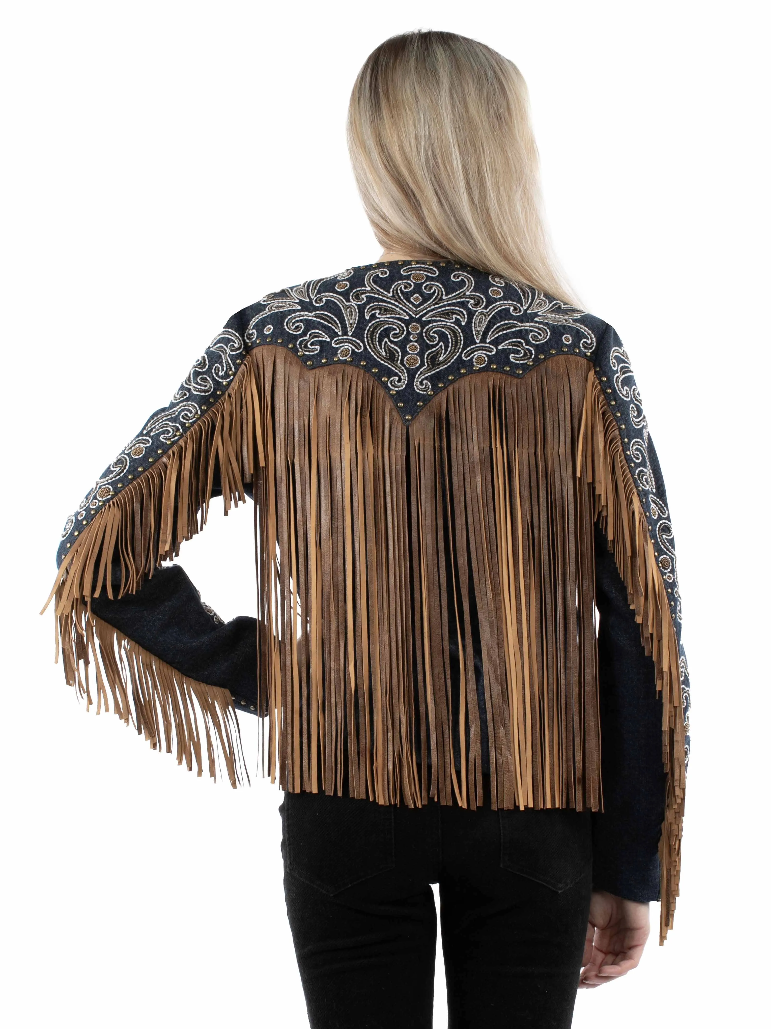 Scully Denim Fringe - Women's Leather Jacket sold by Hat Country product image thumbnail 2