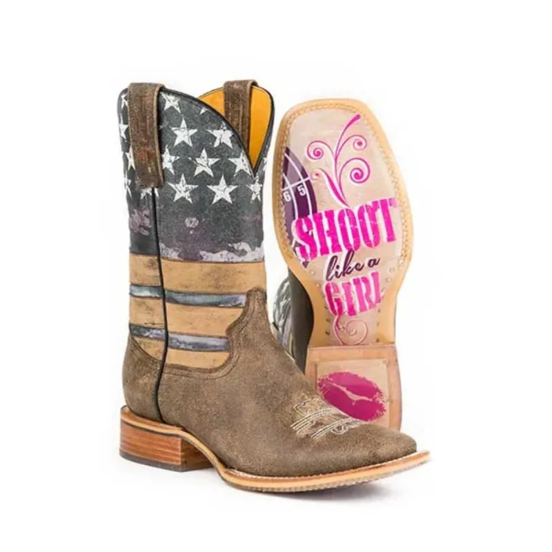 Tin Haul American Woman - Women's Leather Cowgirl Boot made by Hat Country
