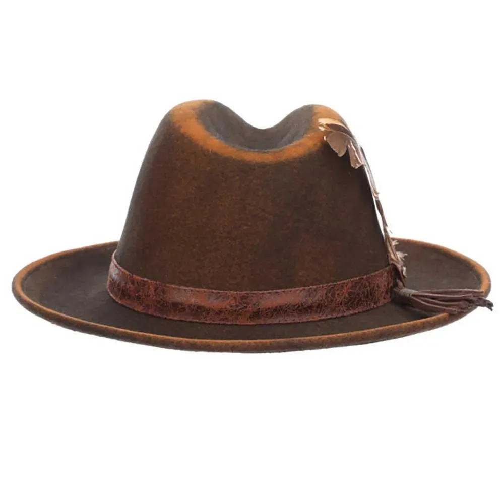Scala Woodstock - Distressed Soft Wool Felt Fedora Hat sold by Hat Country product image thumbnail 5