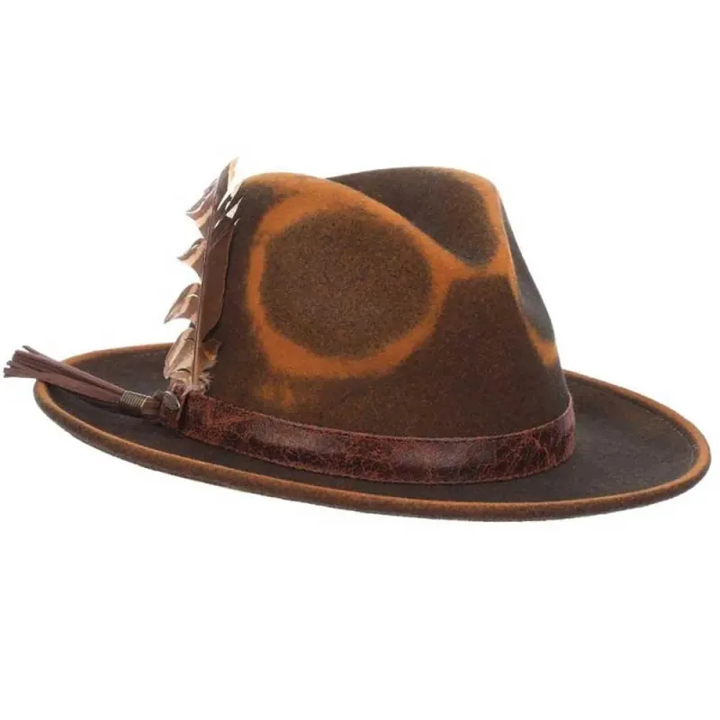 Scala Woodstock - Distressed Soft Wool Felt Fedora Hat made by Scala