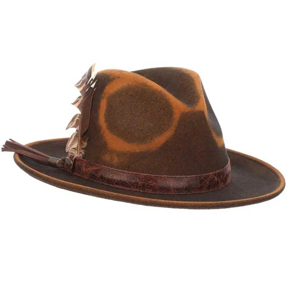 Scala Woodstock - Distressed Soft Wool Felt Fedora Hat sold by Hat Country