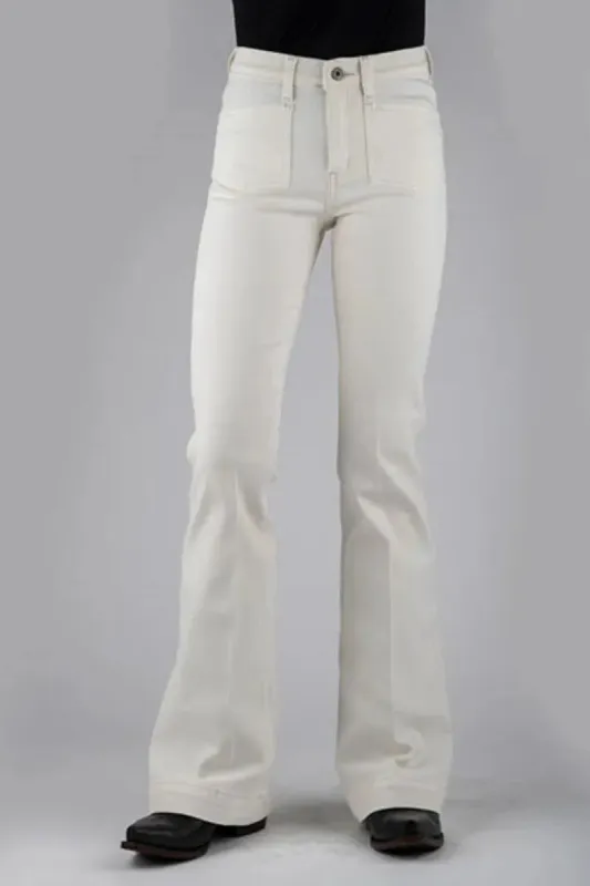 Stetson 921 High Waist Flare (Cream) - Women's Jeans made by Hat Country