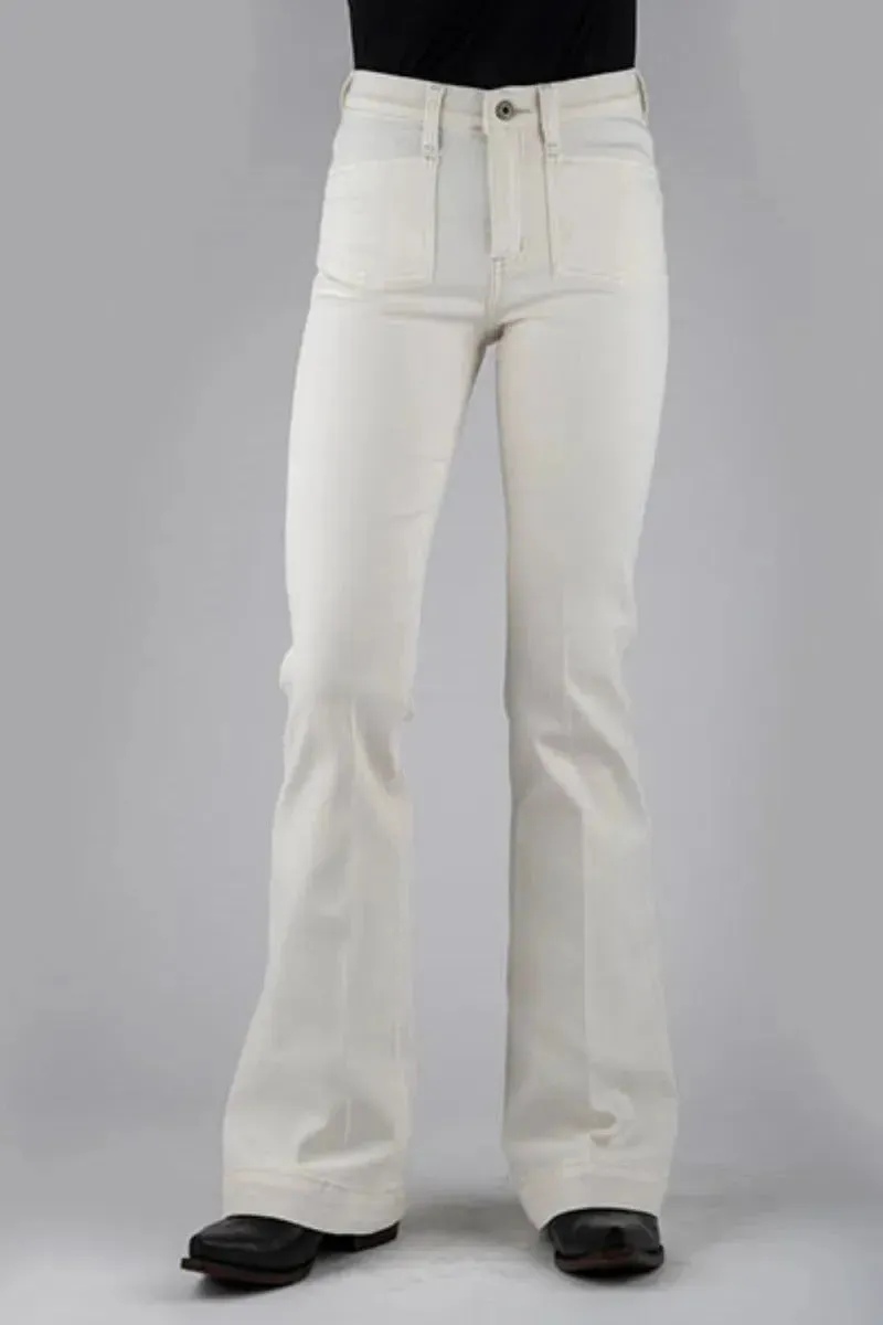 Stetson 921 High Waist Flare (Cream) - Women's Jeans sold by Hat Country