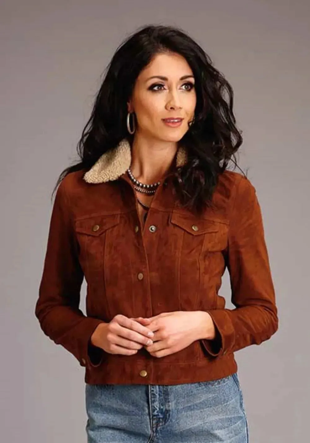 Stetson Ginger Suede (Brown) - Women's Suede Bomber Jacket sold by Hat Country