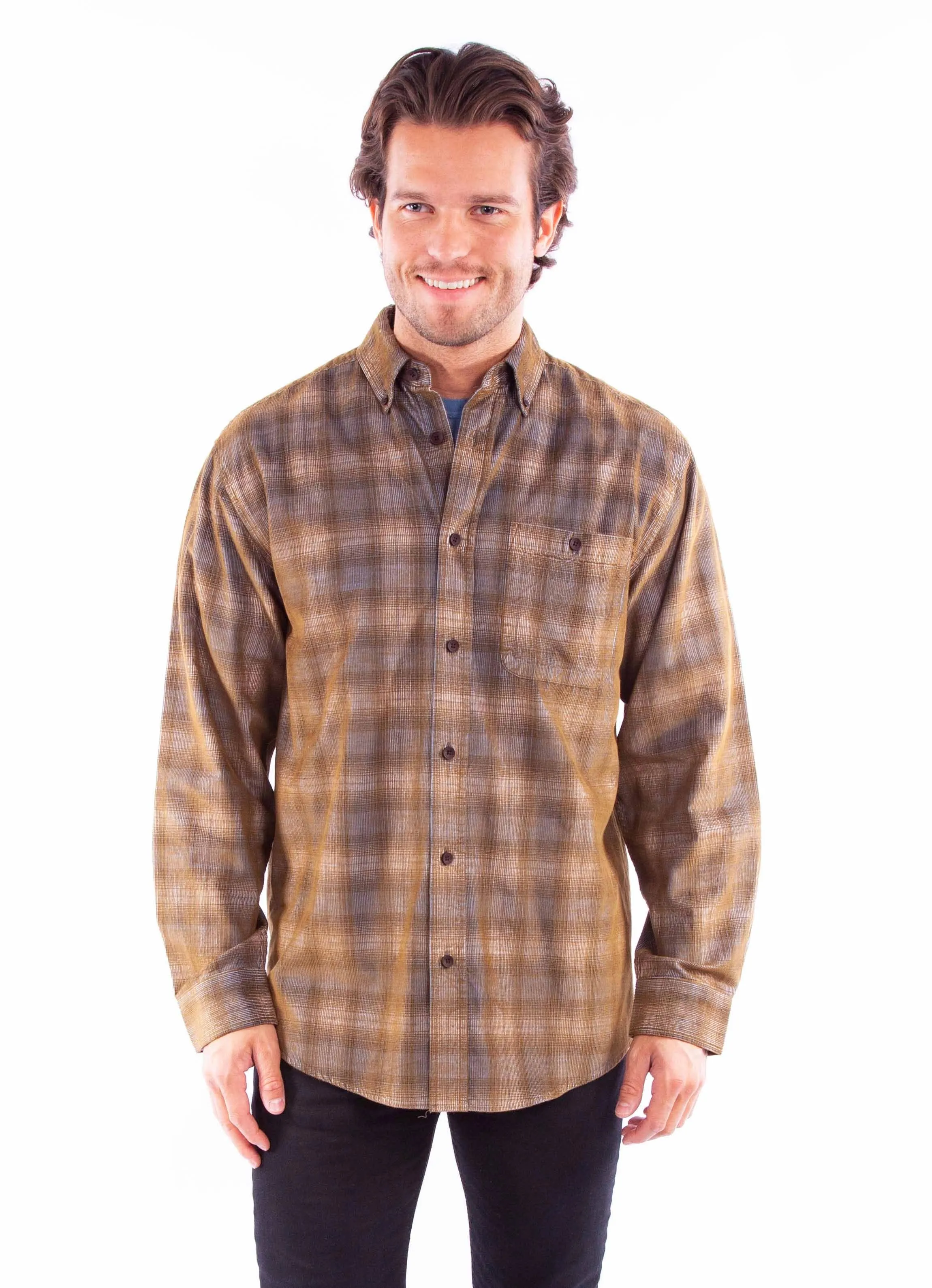 Scully One Pocket (5359) - Men's Corduroy Plaid Shirt sold by Hat Country